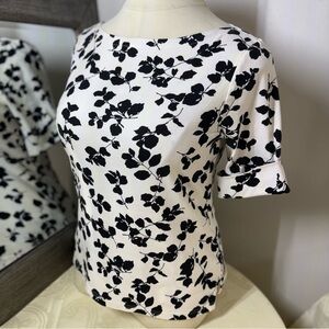 Ralph Lauren Black and White Fitted Blouse